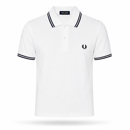 Fred Perry Men's Contrast-Tipped Cotton Polo Shirt – Slim Fit Smart-Casual Polo