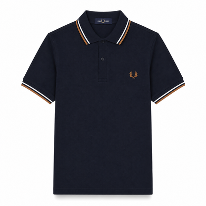 Fred Perry Men's Contrast-Tipped Cotton Polo Shirt – Slim Fit Smart-Casual Polo