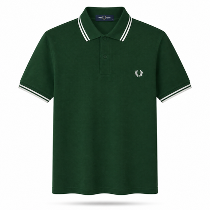 Fred Perry Men's Contrast-Tipped Cotton Polo Shirt – Slim Fit Smart-Casual Polo