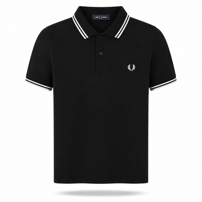 Fred Perry Men's Contrast-Tipped Cotton Polo Shirt – Slim Fit Smart-Casual Polo