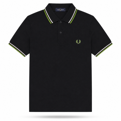 Fred Perry Men's Contrast-Tipped Cotton Polo Shirt – Slim Fit Smart-Casual Polo