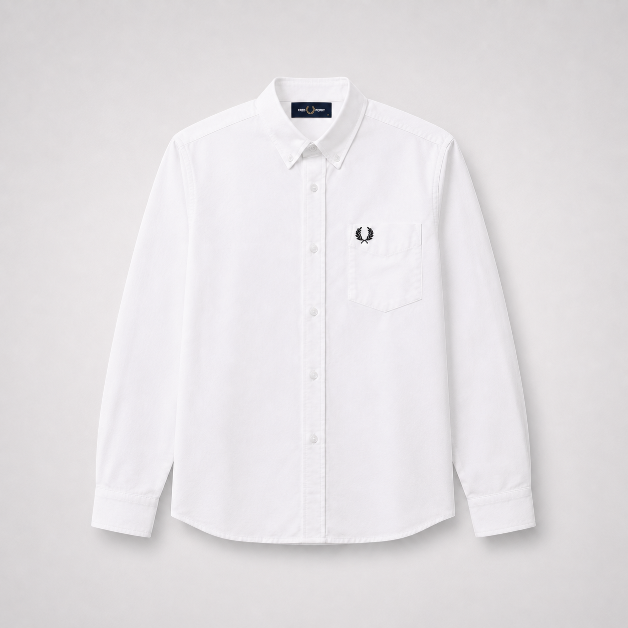 Fred Perry Men's Long Sleeve Button-Down Shirt – Premium Cotton Smart Casual Shirt