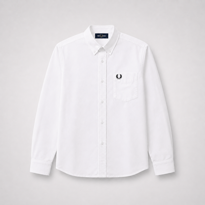 Fred Perry Men's Long Sleeve Button-Down Shirt – Premium Cotton Smart Casual Shirt