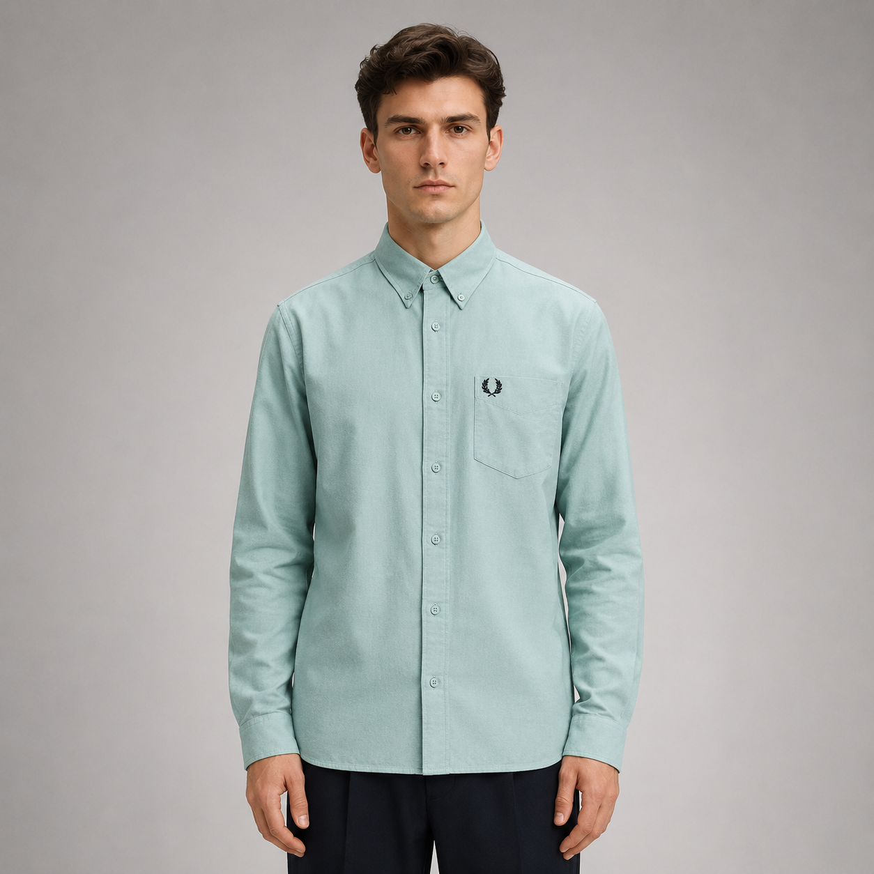 Fred Perry Men's Long Sleeve Button-Down Shirt – Premium Cotton Smart Casual Shirt