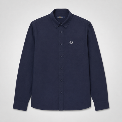 Fred Perry Men's Long Sleeve Button-Down Shirt – Premium Cotton Smart Casual Shirt
