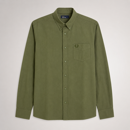Fred Perry Men's Long Sleeve Button-Down Shirt – Premium Cotton Smart Casual Shirt