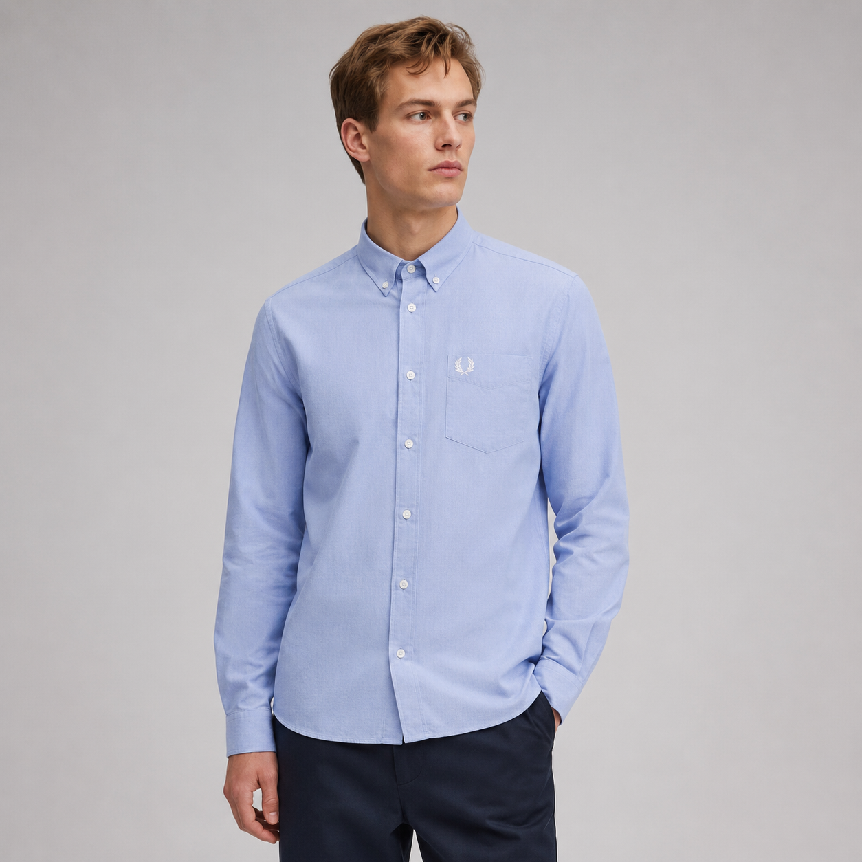 Fred Perry Men's Long Sleeve Button-Down Shirt – Premium Cotton Smart Casual Shirt