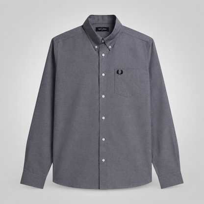 Fred Perry Men's Long Sleeve Button-Down Shirt – Premium Cotton Smart Casual Shirt