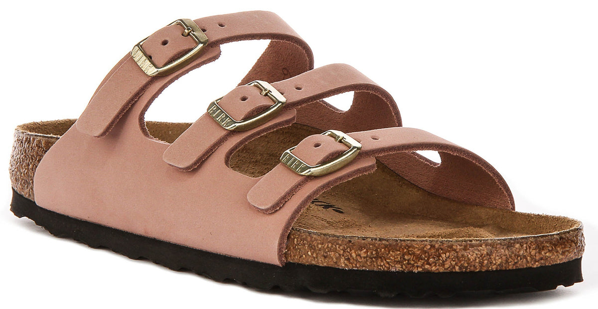 Birkenstock Florida Women’s Pink Three-Strap Sandals – Narrow Fit