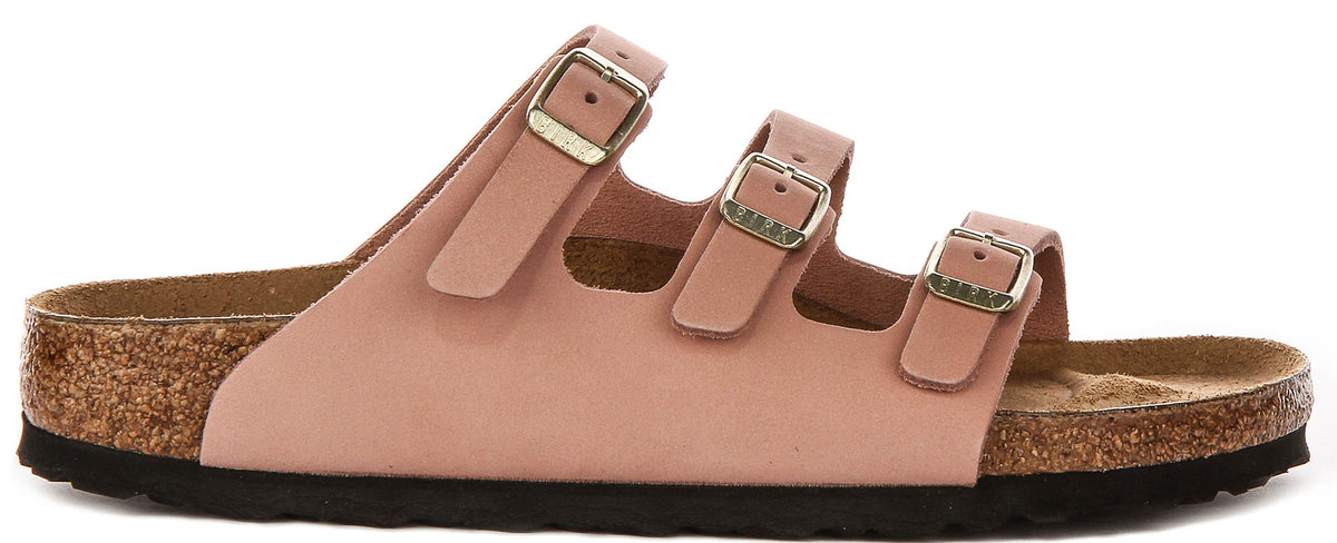 Birkenstock Florida Women’s Pink Three-Strap Sandals – Narrow Fit