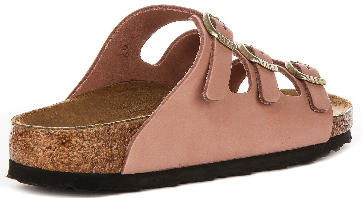 Birkenstock Florida Women’s Pink Three-Strap Sandals – Narrow Fit