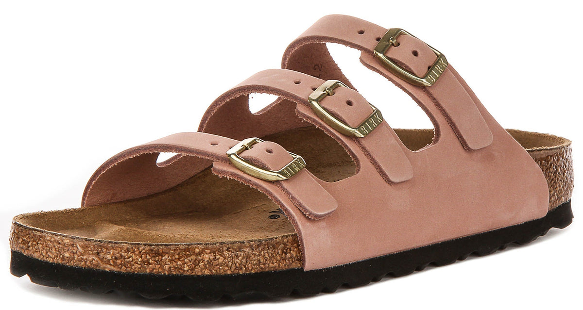 Birkenstock Florida Women’s Pink Three-Strap Sandals – Narrow Fit