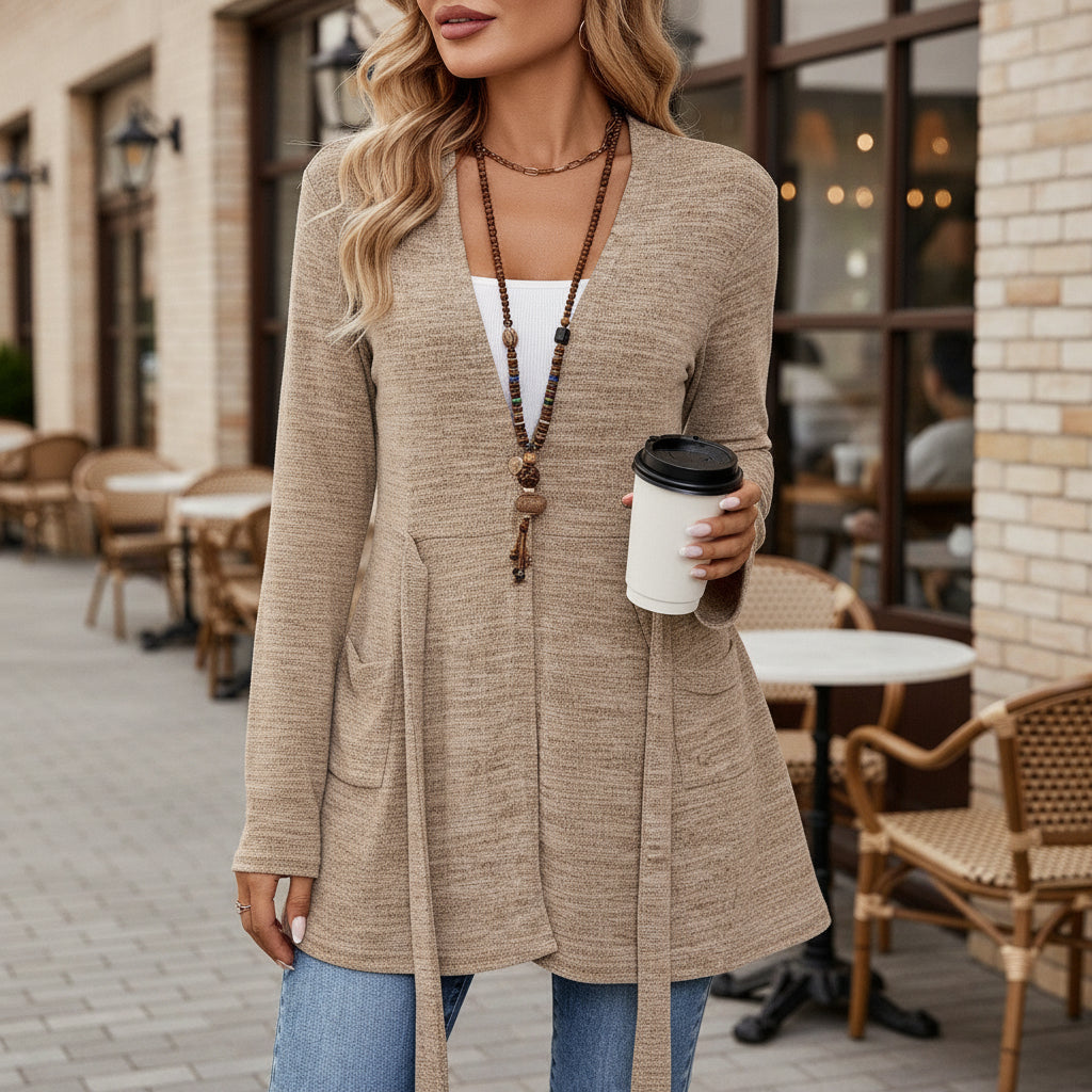 Women’s Dress | Button Closure, Casual Fit with Pockets-Women's Dresses-Zeravi-Beige-S-Zeravi