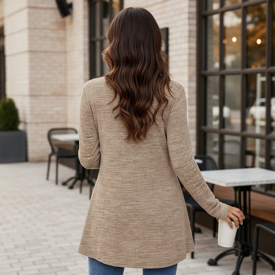 Women’s Dress | Button Closure, Casual Fit with Pockets-Women's Dresses-Zeravi-Beige-S-Zeravi